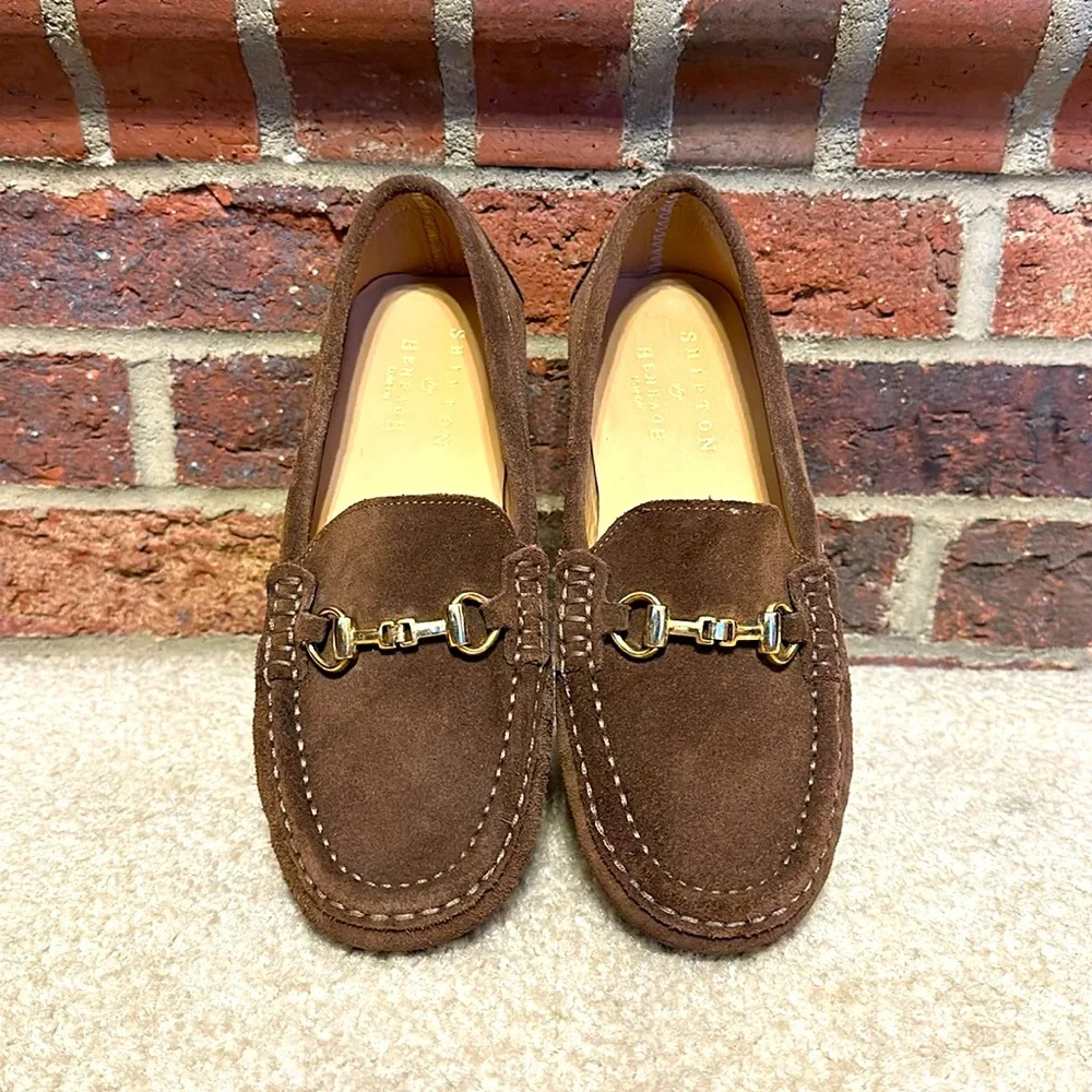 Women’s SZ 39 Shipton & Heneage brown suede/leather loafer - Picture 1 of 7